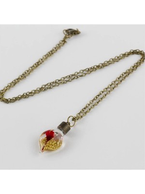 MidasTech Sulu Çiçek Fanus Canlı Kolye Nemere