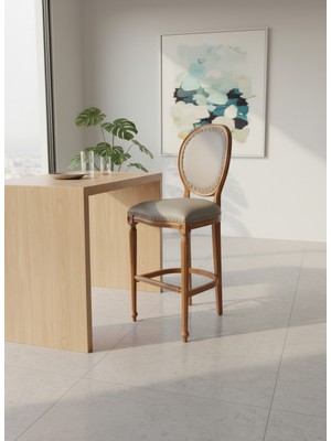 Kleinhaus Furniture Madallion Ahşap Bar Sandalyesi