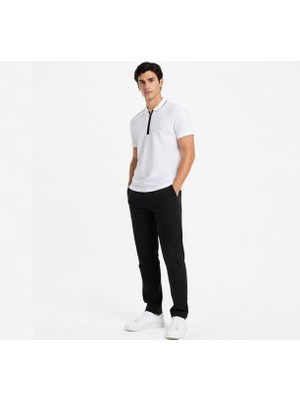 Lacoste Fermuar Yaka Regular Fit Beyaz