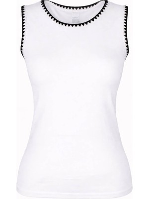 Trender Güpürlü Ekru Kadın Atlet 26YDT1000007