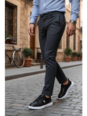 Enoch Erkek Deri Perfore Detaylı ve Nakış Logolu Hafif Tabanlı Klasik Sneaker Comfort Ayakkabı