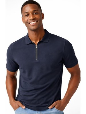 Lacoste Fermuar Yaka Lacivert Regular Fit