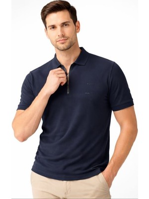 Lacoste Fermuar Yaka Lacivert Regular Fit