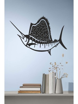 Melbay Lazer Duvar Dekorasyon Ürünleri Marlin Balığı Mdf Ahşap Tablo Duvar Dekoru