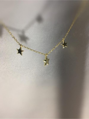 Wind Silver Kadın 925 Ayar Gümüş Üçlü Yıldız Kolye