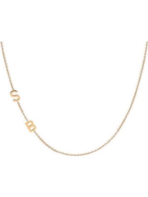 Wind Silver 925 Ayar Gümüş Harf Detaylı Kolye