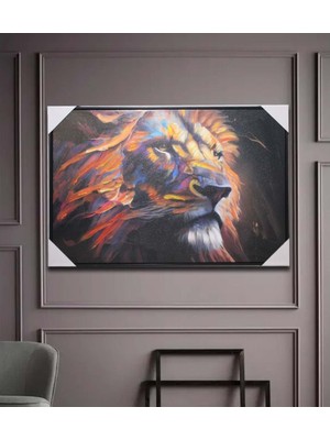 Duvara Asmalı Çok Renkli Yağlı Boya Pano Metal Tablo 90x60 Cm Dekoratif Tasarım