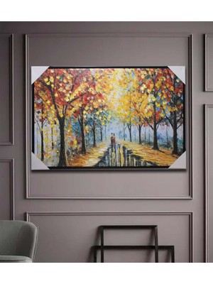Duvara Asmalı Çok Renkli Yağlı Boya Pano Metal Tablo 90 x 60 cm Dekoratif Tasarım