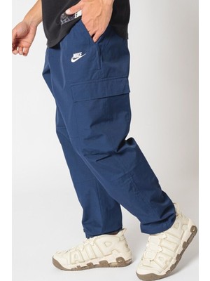 Nike Clup Cargo Woven Lacivert Bol Kesim Erkek Kargo Cepli Eşofman Altı