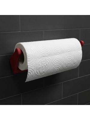 Nemere Dekoratif Kırmızı Kağıt Havlu Tutucu Duvar Askılı Model