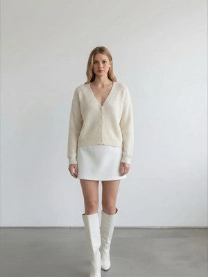 Mersi Hırka Yumoş Taş Düğme Detay