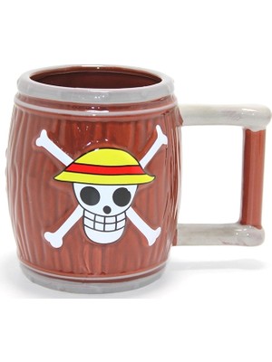 Fun And Market Buğz One Piece Hasır Şapka Korsanları 3D Fıçı Tasarımlı Kupa Bardak ALK4552