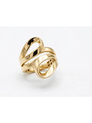 GEBZE TAKI 14 Ayar Altın Akış Form Yüzük