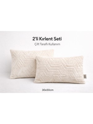 Maison Linden 2'li Welsoft Kırlent Kılıfı Seti 30X50 cm Krem Bej Gizli Fermuarlı Yumuşak Dokulu Çift Taraflı Kullanım