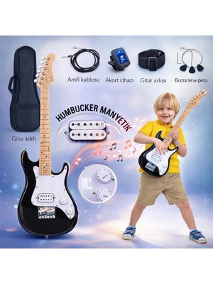 6-14 Yaş Çocuklar Için Elektro Gitar Başlangıç Seti Yeni Başlayanlar Mini Elektro Gitar Set  Eğitim