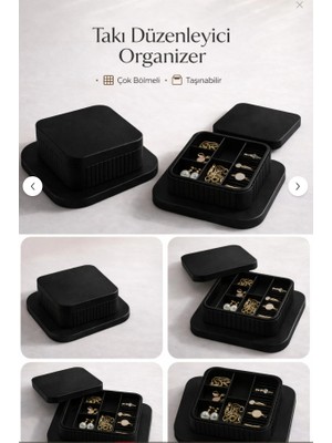 Studio Aslan Design Takı Düzenleyici Organizer | Çok Bölmeli | Taşınabilir | Seyehat Boy I Takı Kutusu