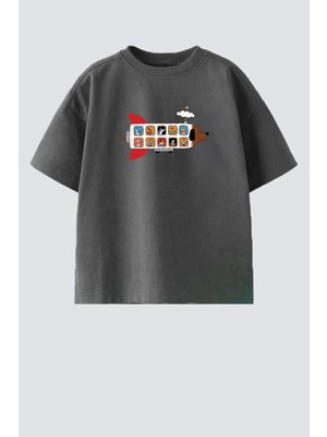 Monila Erkek Çocuk Pamuklu Bisiklet Yaka Baskılı T-Shirt