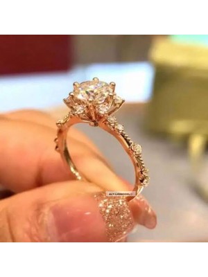 Model Alyans Lotus Gümüş Tektaş Yüzük Işıklı Kuyusunda