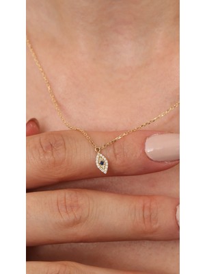 Wind Silver Minimal Nazar Kolye 925 Ayar