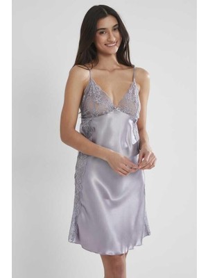 Pierre Cardin Saten Güpürlü Gecelik 624 Royal