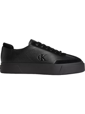 Calvin Klein Erkek Deri Bağlamalı Rahat Taban Ck Yazı Detay Siyah Sneaker HM0HM02133-0GJ