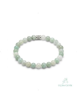 Uçan Geyik Yeşim Taşı Doğal Taş Bileklik 7mm - Huzur ve Bolluk Taşı - Esnek Tasarım | Kadın Takı