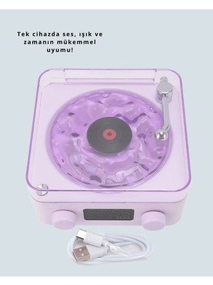 Najmaddin Retro Pikap Hoparlör – Şarjlı Kablosuz Projektör ve Gece Lambası -Com