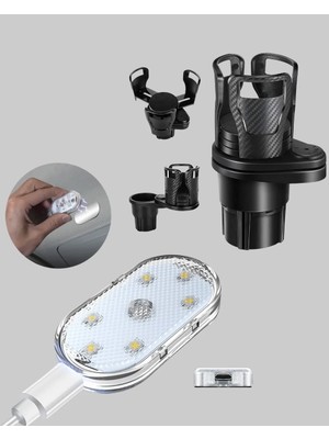 Mrt Teknik Araç Içi Düzen ve Ambiyans Seti Çift Bardak Tutucu + LED Işık