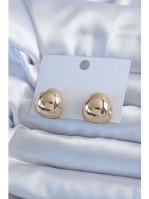 Mrt Teknik Gold Renk Pirinç Kadın Küpe