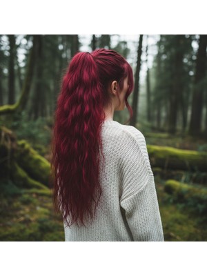 Bağlamalı Kabarık Daalı At Kuyruğu / Kızıl