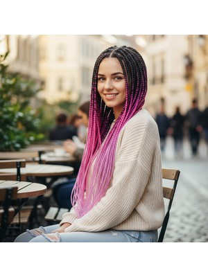 Afrika Örgüsü Rasta Için Sen Ombreli / Siyah / Mor / Lila