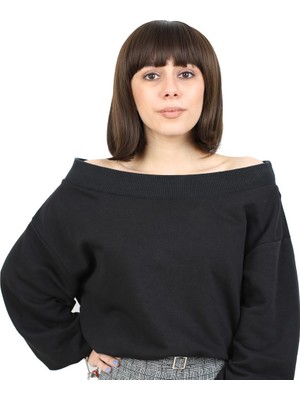 Kısa Küt Perçemli Fiber Sen Peruk / Kahve