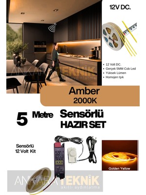 12V Sensörlü 5mm Cob LED Set