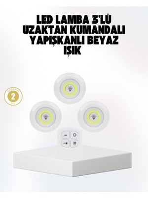 Kablosuz Gün Işığı 3’lü LED Spot Lamba Kumandalı