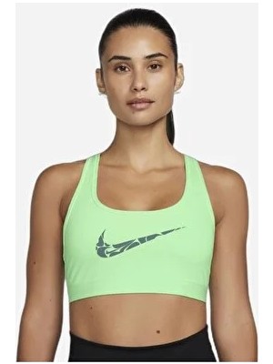 Nike Dri-Fit Swoosh Kadın Yeşil Spor Sütyeni