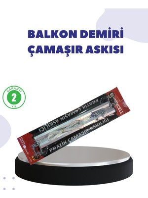 25X60 Balkon Askılığı Kare Demir Uyumlu Hava Dayanıklı Çamaşır Askısı