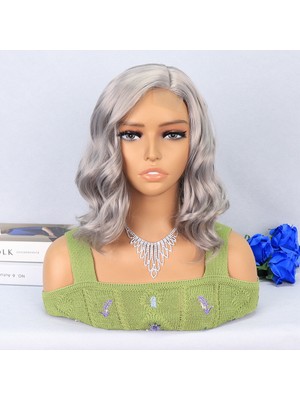 Silver Gri Yan Tül Peruk