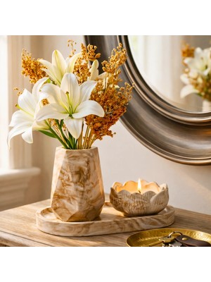 Nevhan Sanat “Marble Touch” 3’lü Dekor Set – Doğallığın Sessiz Şıklığı