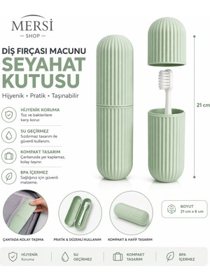 Mersi Shop Diş Fırçası ve Macun Seyahat Kutusu – Taşınabilir Hijyenik Saklama Kabı