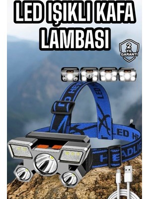 Balıkçı Kafa Lambası LED Işık 4 Farklı Mod Esnek Ayarlanabilir