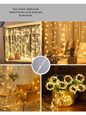 300 LED Perde Işık – Sıcak Beyaz Dekoratif Aydınlatma