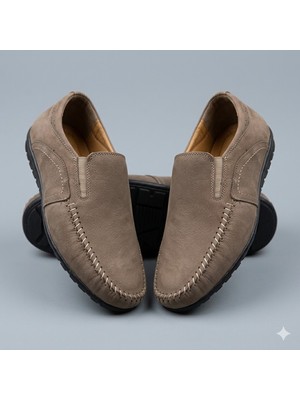 Kindep (Serra) Içi Dışı Hakiki Deri Çok Rahat Günlük Erkek Ayakkabı Kum