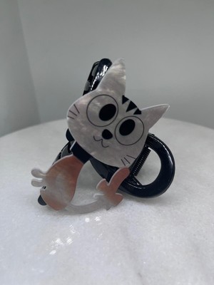 zdjewelry Kedi Figürlü Kadın Mandal Saç Tokası 8 cm