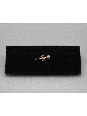 Silver Hunters Top Gümüş Küpe 2 mm 925 Ayar Gümüş Gold(Altın) Renk Küçük Top Küpe 1 Adet
