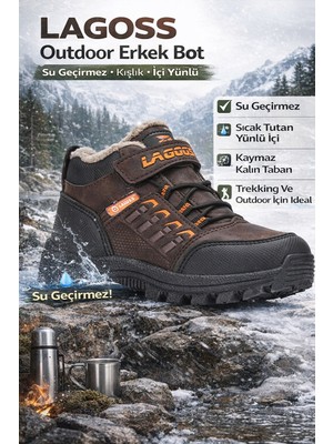 Lagoos Erkek Çocuk Kışlık Bot Su Geçirmez Kürklü Içi Yünlü Kaymaz Taban Outdoor Bot