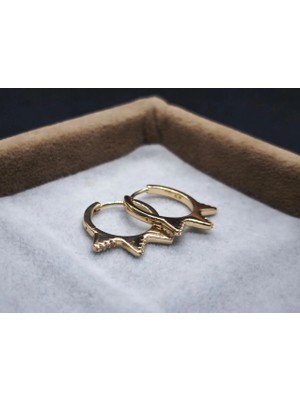 Museum Of You Rose Gold Kaplama Renk Spike Zirkon Taşlı Halka Küpe, Xuping, Kararma Renk Atma Yapmaz