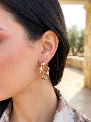 Museum Of You Rose Gold Renk Sarmal Burgu Küpe - Lüks Tasarım Xuping, Renk Atma Kararma Yapmaz