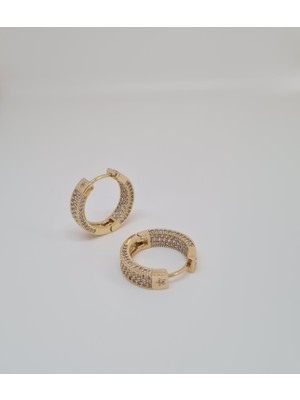 Xuping Jewelry Yoğun Taşlı Gold Halka Küpe