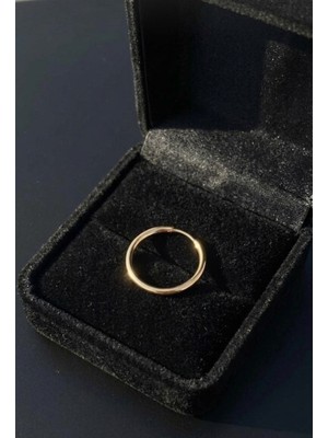 Silver Hunters Halka Gümüş Küpe 12 mm 925 Ayar Gümüş Halka Gold(Altın) Renk Küpe 1 Adet