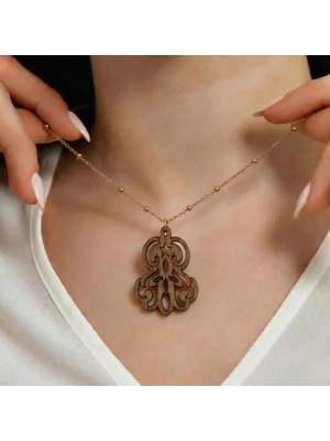 Koçak Takı Ahşap Kolye Modern Özgün Minimalist Takı Model No 301